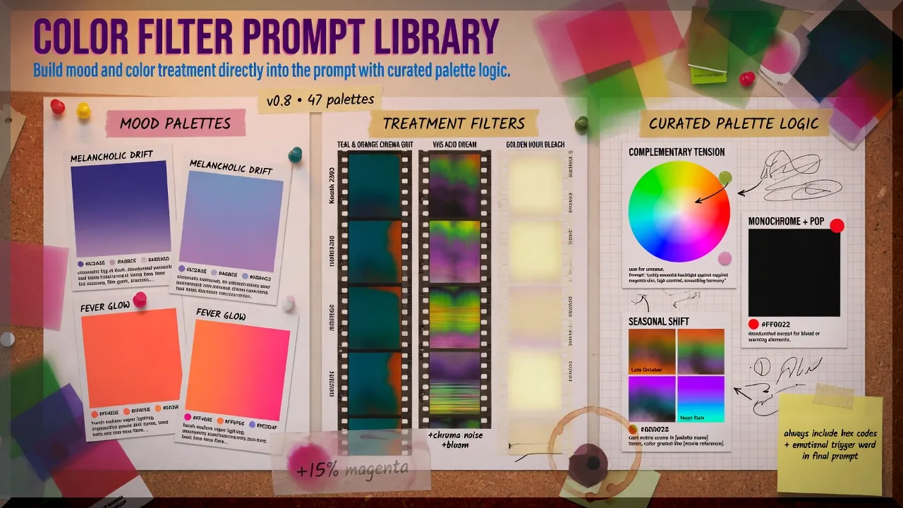 Color filter prompt library