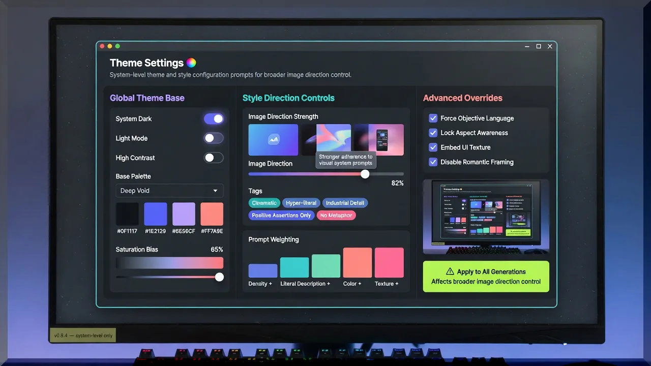 Theme settings