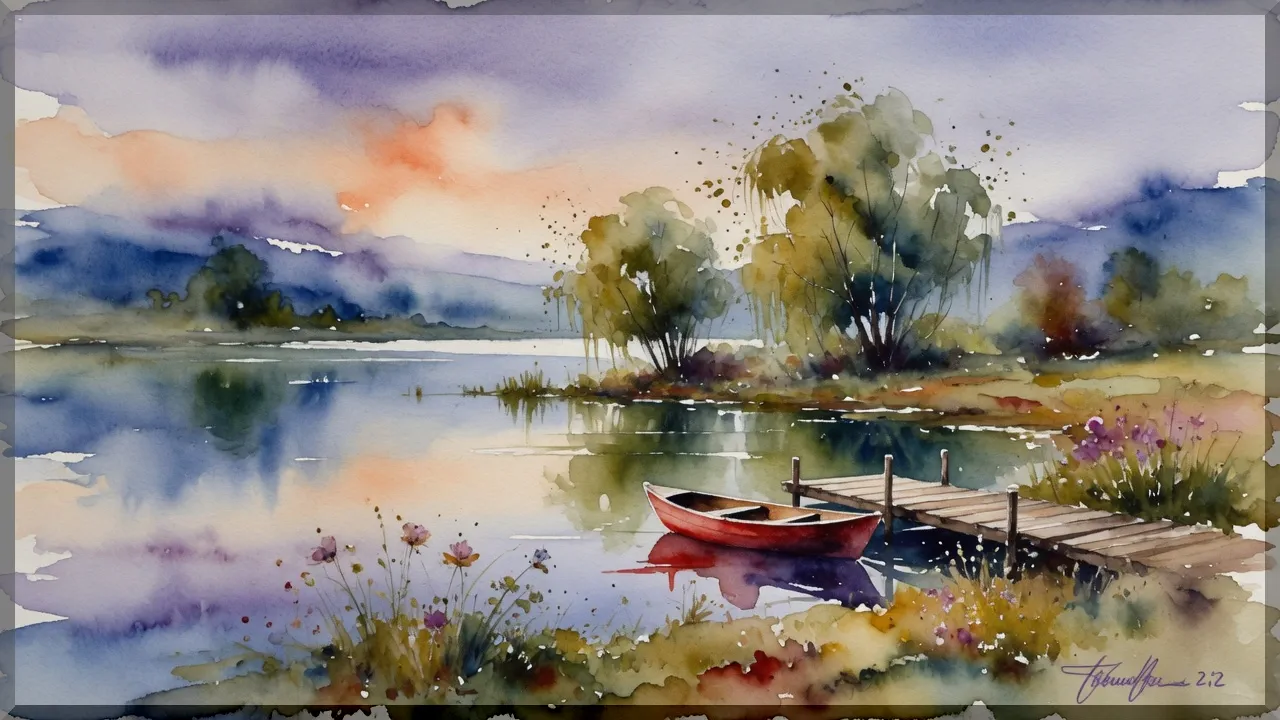 Watercolor scene prompt library
